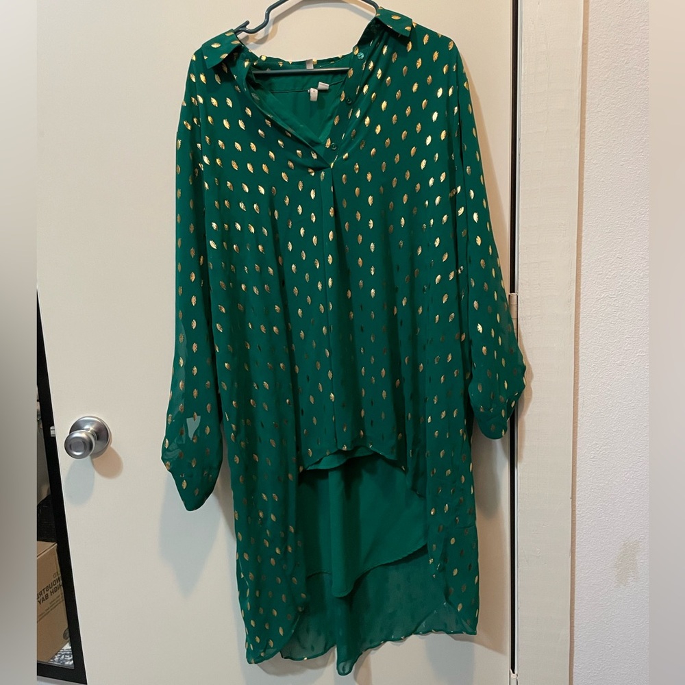 Cato 18/20W green and gold leaf top set